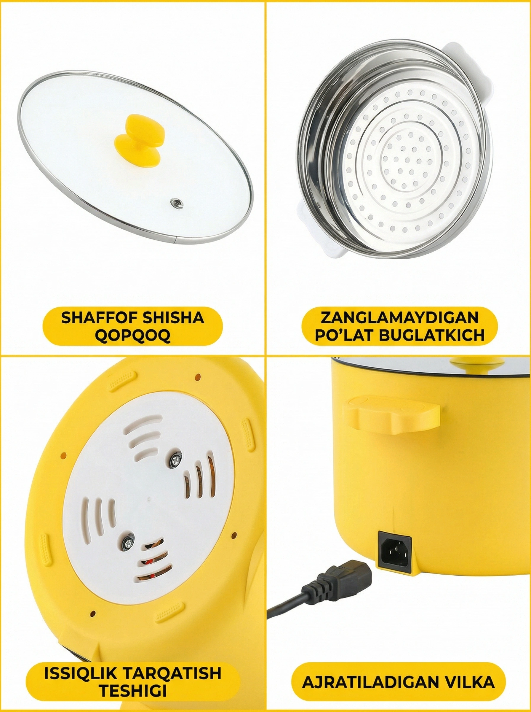 Istalgan trudagi ovqatlarni pishirish uchun mini elektron qozon – 3