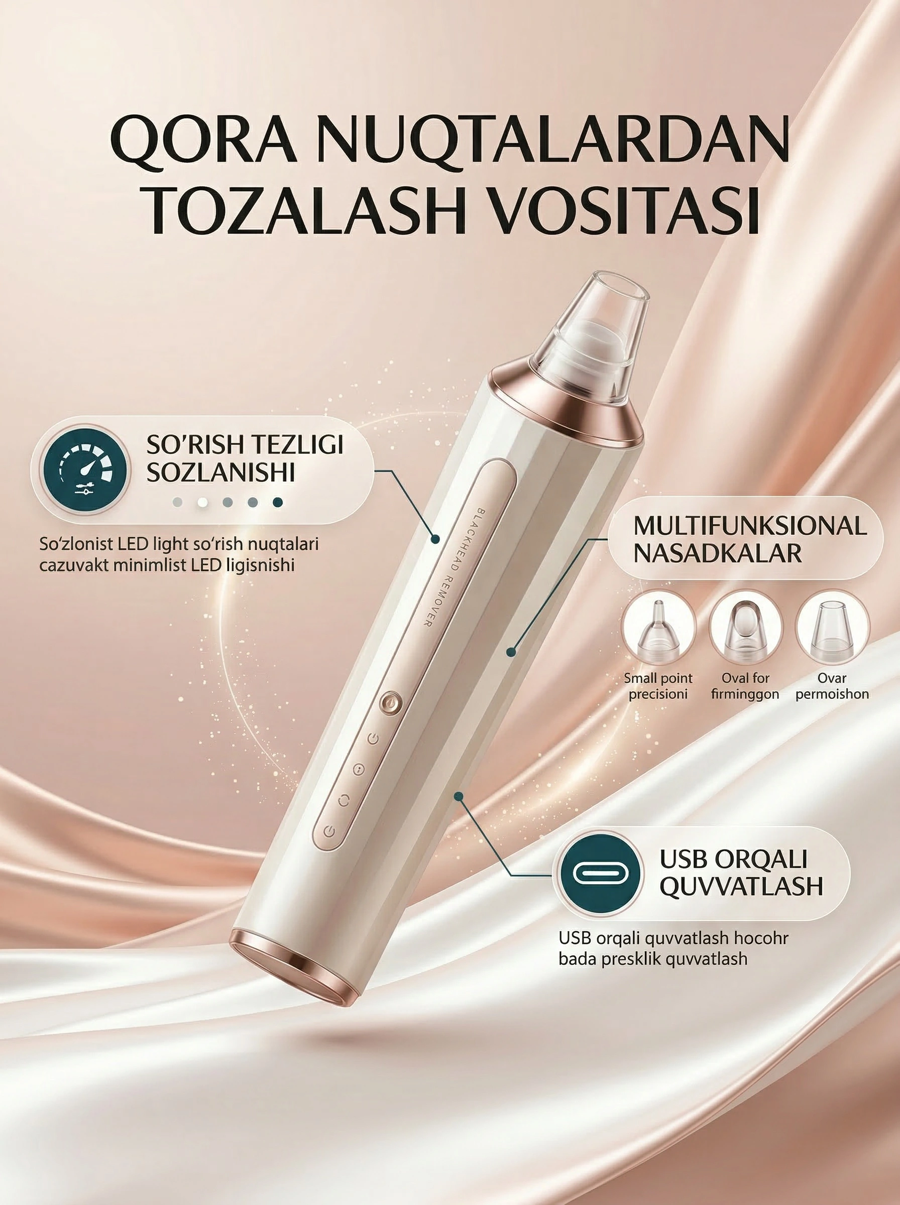 Qora nuqtalarni so‘rib olish uchun vakumli elektr qurilma - Chuqur tozalash